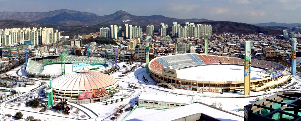 Suwon Civil Stadium from Royal Palace